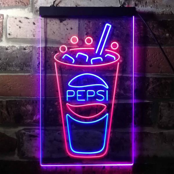 Pepsi Cold Cup Dual LED Neon Light Sign